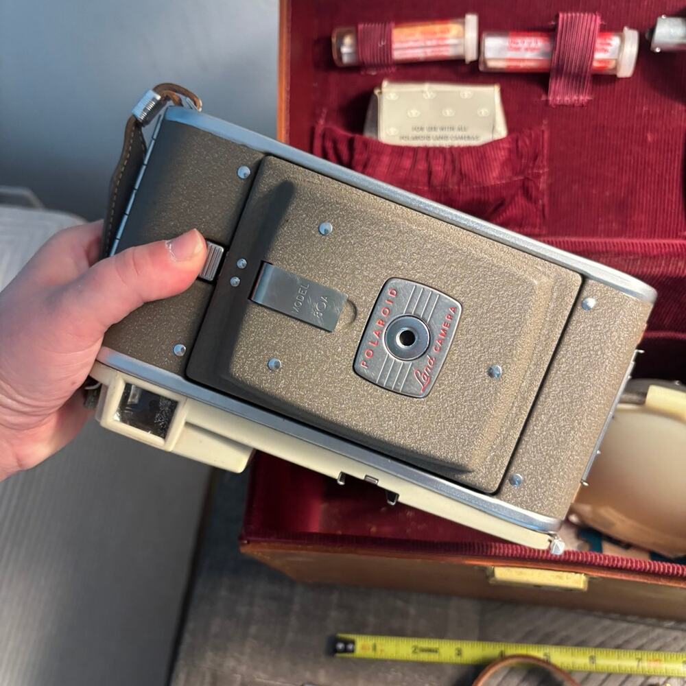 Vintage Polaroid Highlander Land Camera Model 80A Set and Case 1950s - Picture 5 of 12